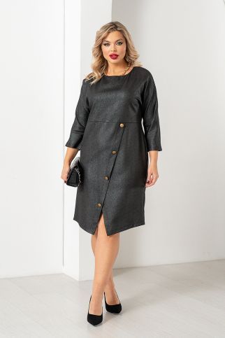 Платье А-364 серебристо-черный