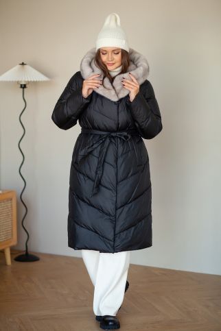 Полупальто К-73335 черный