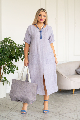 Платье МП-258 серо-голубой